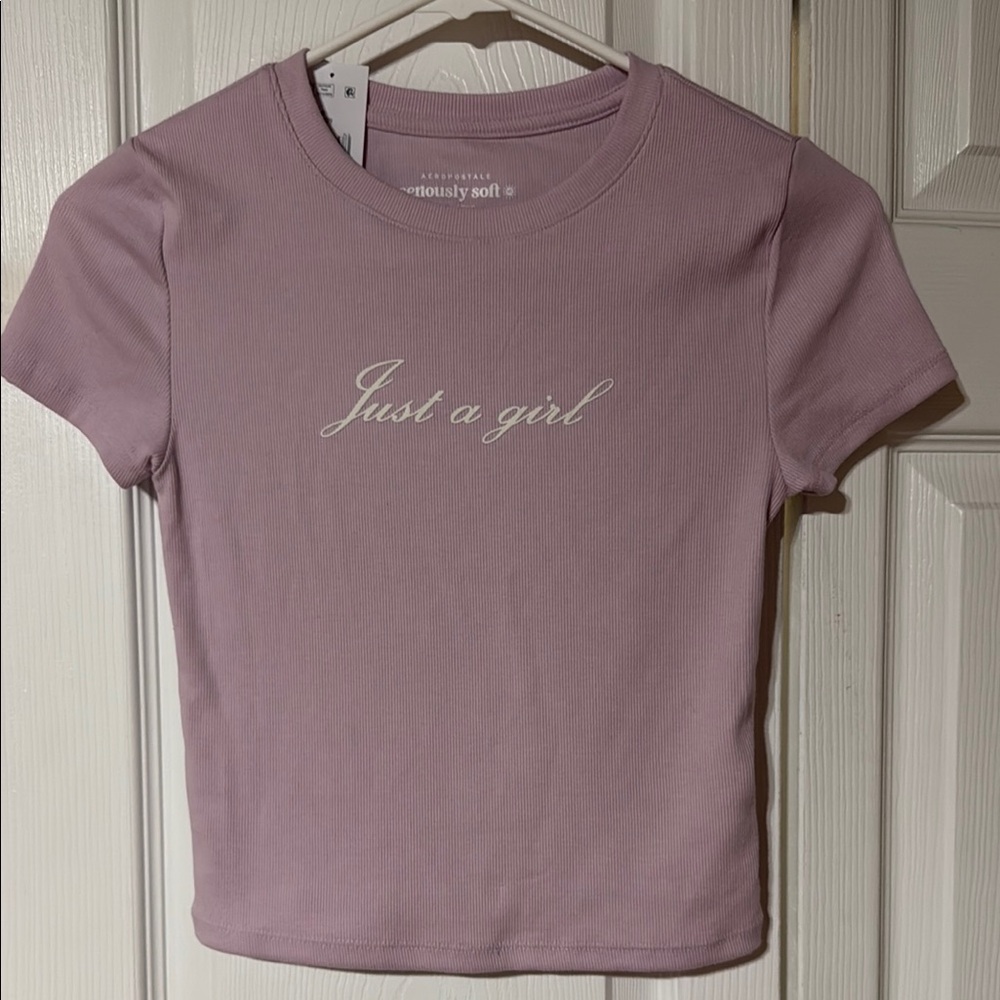 Aeropostale Lavender 'Just a Girl' Tee
